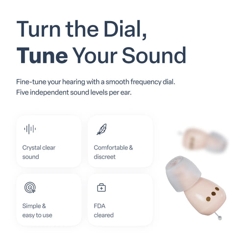 OLLI Hearing Aids  – Discreet In-Ear Sound Amplification, Rechargeable, No Prescription