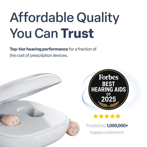 OLLI Hearing Aids  – Discreet In-Ear Sound Amplification, Rechargeable, No Prescription